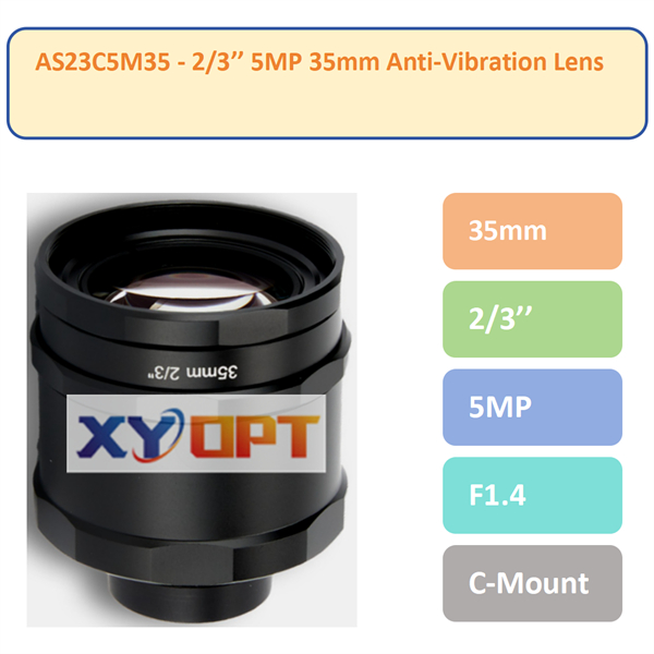 AS23C5M35- 2/3''  5MP 35mm F1.4 C-Mount Anti-Vibration Lens