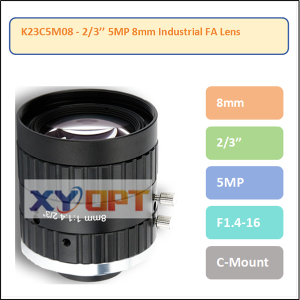 K23C5M Series - 2/3'' 5MP 8mm-50mm F1.4 C-Mount Industrial FA Lens