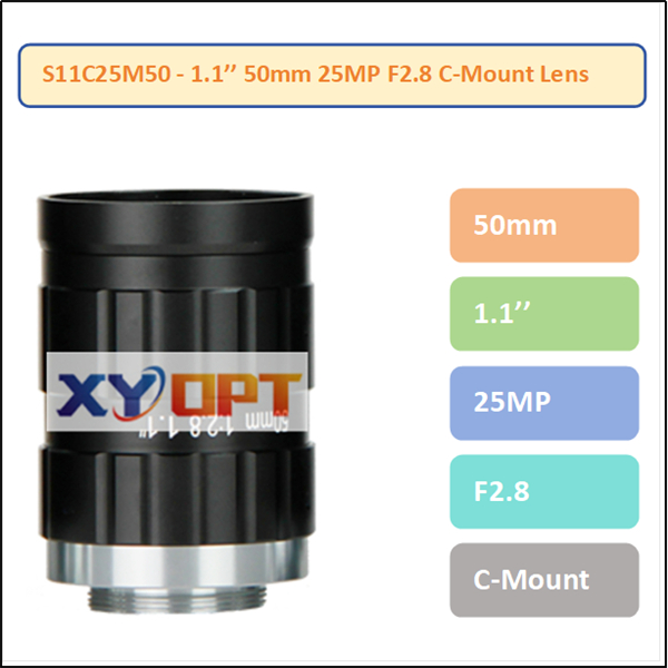 S11C25M50 - 1.1'' 50mm 25MP F2.8 C-Mount Lens