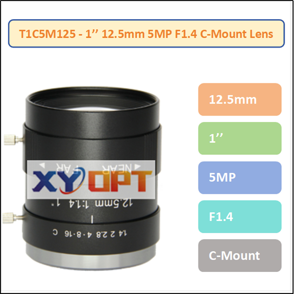 T1C5M125 - 1'' 12.5mm 5MP F1.4 C-Mount Lens